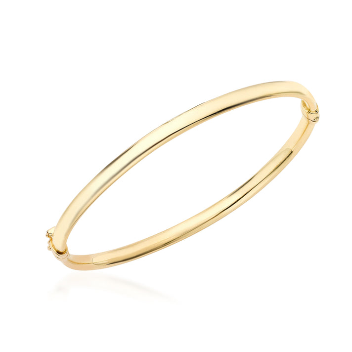 9K Yellow Gold 4mm Oval-Tube Bangle 8828966 1