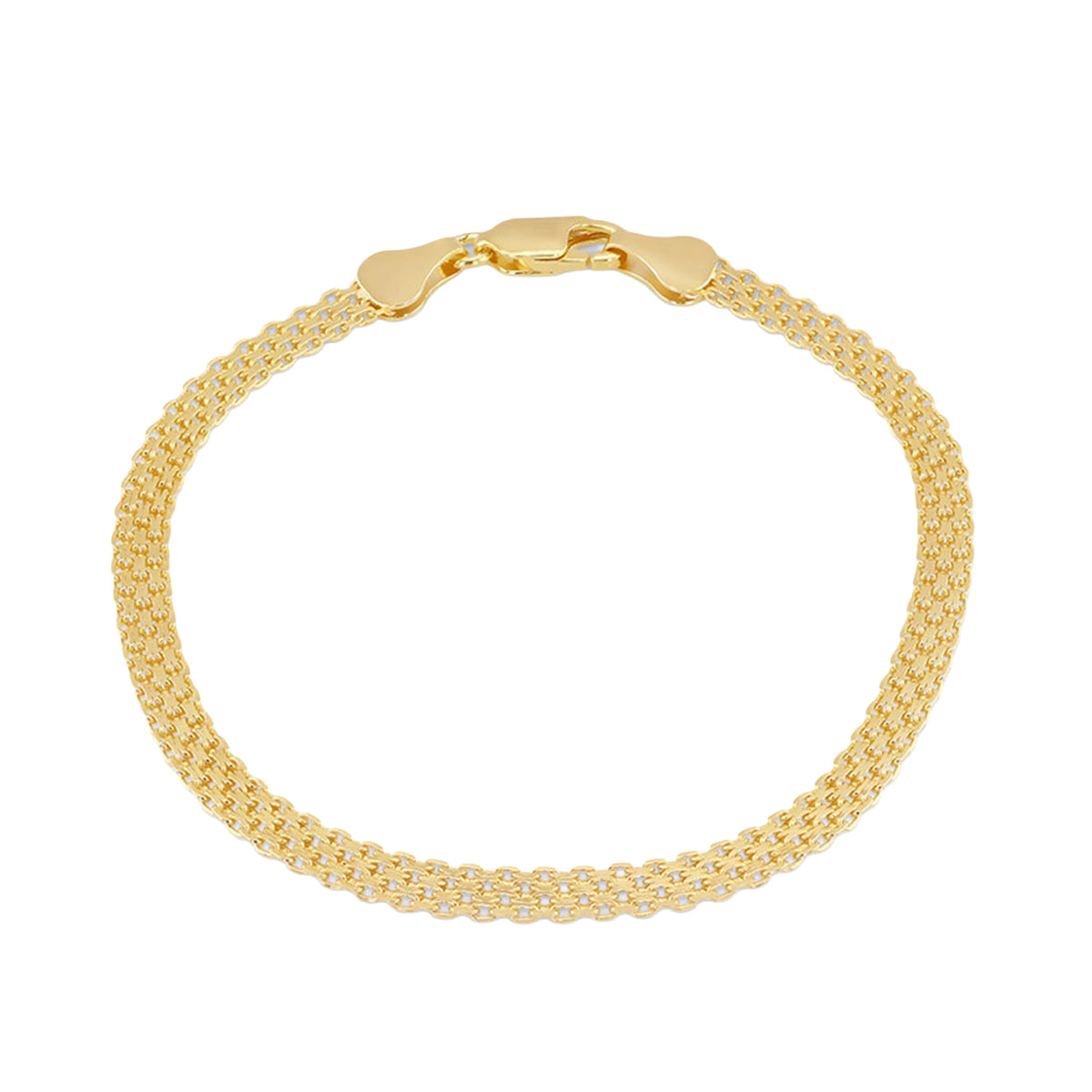 Sterling Silver Yellow Gold Plated 4mm Bismark Braclet 19cm/7.5 In 8829032 0