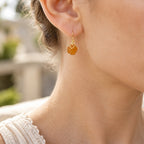 D'Joy - Honey Jade Lotus Drop Earring with Hook in Yellow Gold Plated Sterling Silver 40.00 Ct._8831515_1