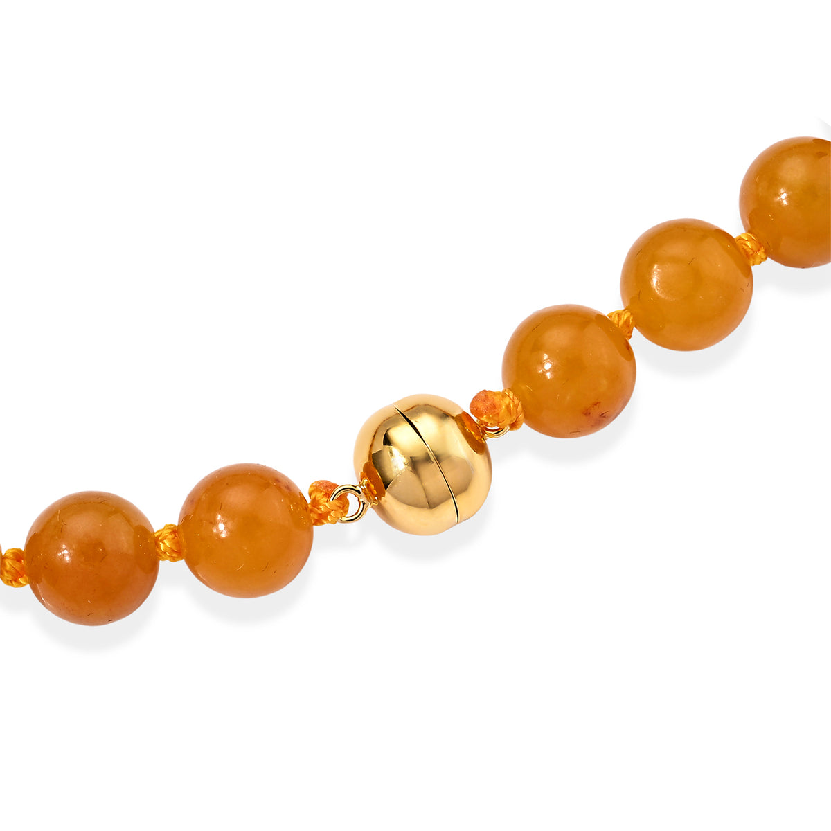 D'Joy - Honey Jade Beads Necklace (Size - 20) in Yellow Gold Plated Sterling Silver 690.00 Ct. 8831517 3