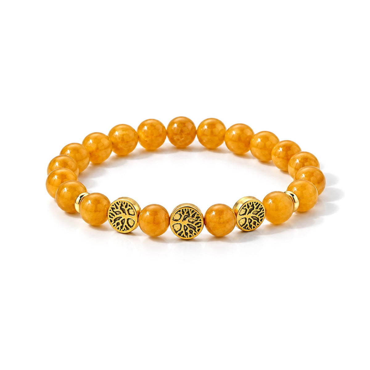 Honey Jade Stretchable Beads Bracelet (Size - 7) 90.00 Ct. 8831520 0