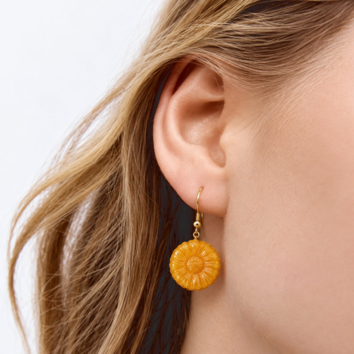 D'Joy - Honey Jade Beads Earring with Hook in Yellow Gold Plated Sterling Silver 45.00 Ct. 8831522 1