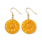 D'Joy - Honey Jade Beads Earring with Hook in Yellow Gold Plated Sterling Silver 45.00 Ct._8831522_3