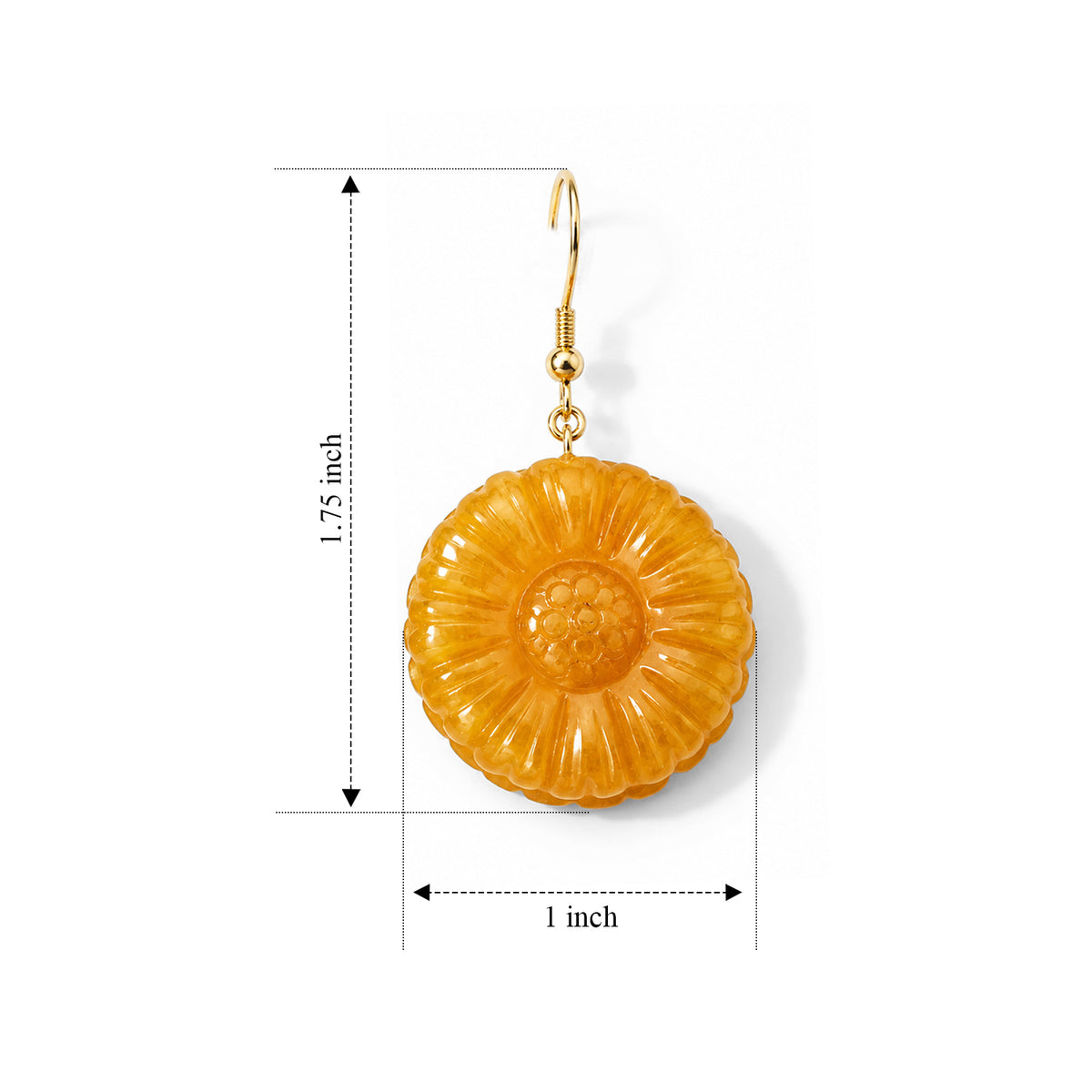 D'Joy - Honey Jade Beads Earring with Hook in Yellow Gold Plated Sterling Silver 45.00 Ct. 8831522 4
