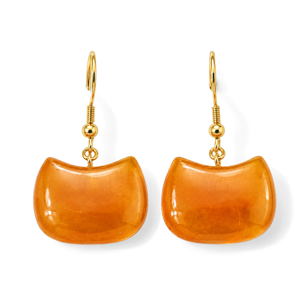 D'Joy - Honey Jade Beads Earring with Hook in Yellow Gold Plated Sterling Silver 25.00 Ct. 8831524 0