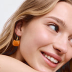 D'Joy - Honey Jade Beads Earring with Hook in Yellow Gold Plated Sterling Silver 25.00 Ct._8831524_1