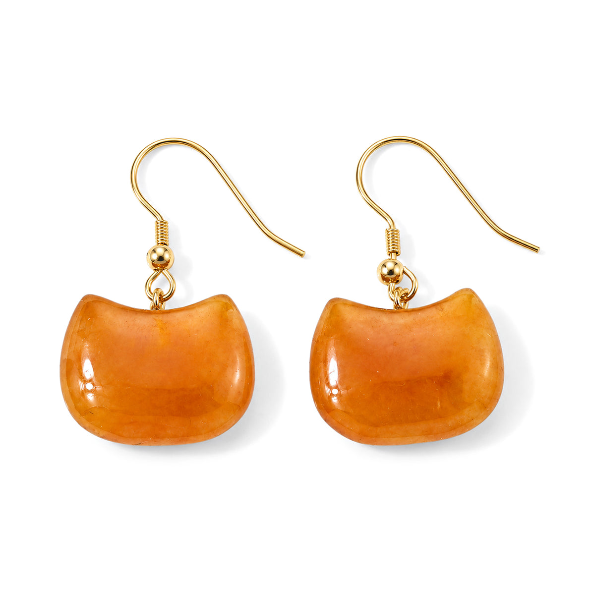 D'Joy - Honey Jade Beads Earring with Hook in Yellow Gold Plated Sterling Silver 25.00 Ct. 8831524 3