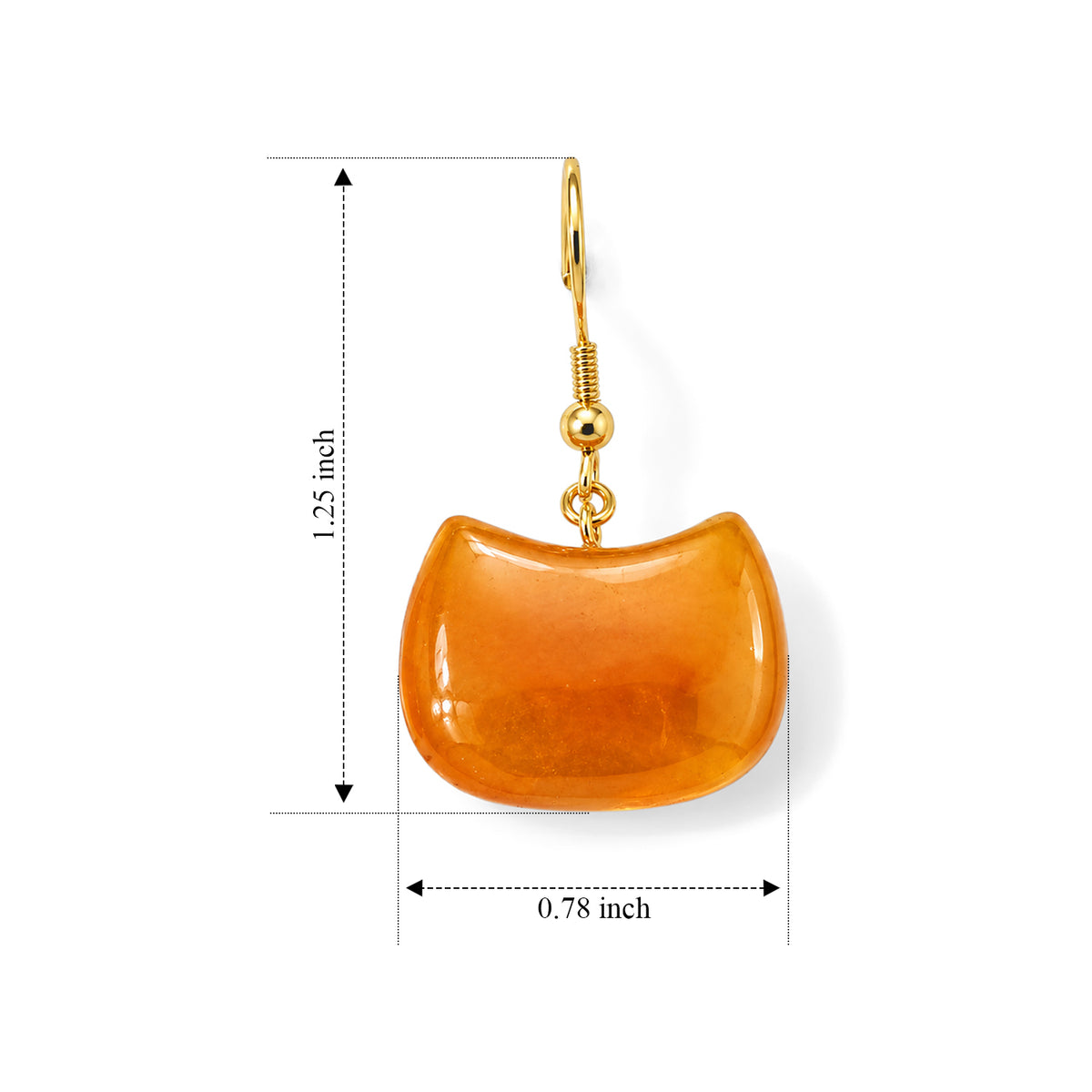 D'Joy - Honey Jade Beads Earring with Hook in Yellow Gold Plated Sterling Silver 25.00 Ct. 8831524 4