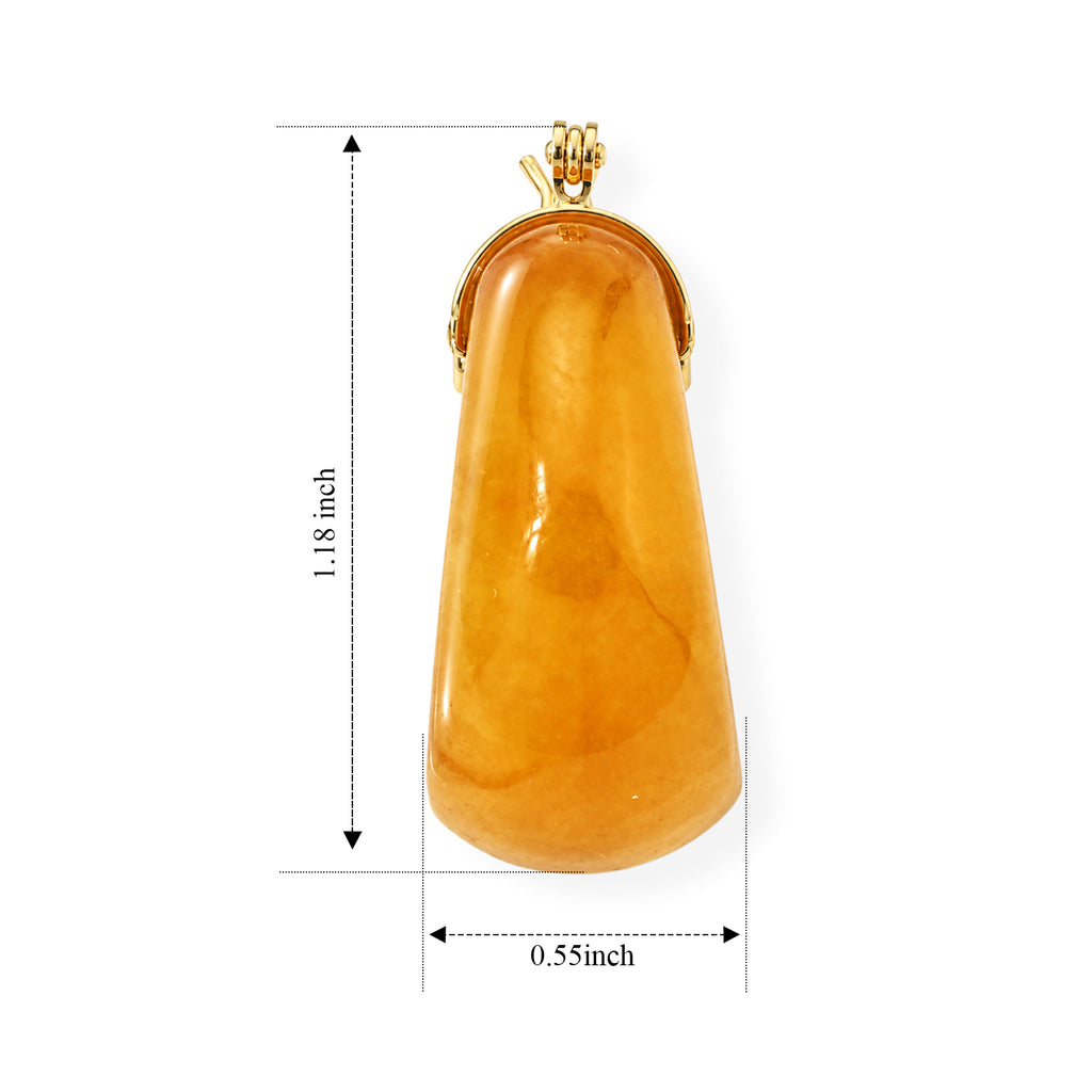 D'Joy - Honey Jade Beads Earring with Clasp in Yellow Gold Plated Sterling Silver 32.00 Ct._8831526_4