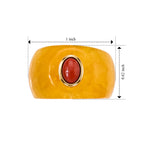 D'Joy - Honey Jade & Red Jade Band Ring in Yellow Gold Plated Sterling Silver 55.00 Ct._8831572_4