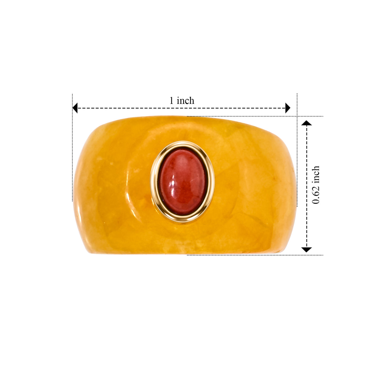 D'Joy - Honey Jade &amp; Red Jade Band Ring in Yellow Gold Plated Sterling Silver 55.00 Ct. 8831572 4