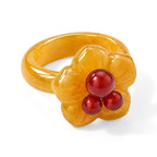 D'Joy - Honey Jade & Multi Gemstones Ring in Yellow Gold Plated Sterling Silver 35.00 Ct._8831608