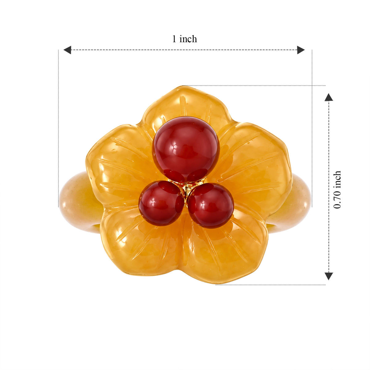 D'Joy - Honey Jade &amp; Multi Gemstones Ring in Yellow Gold Plated Sterling Silver 35.00 Ct. 8831608 4