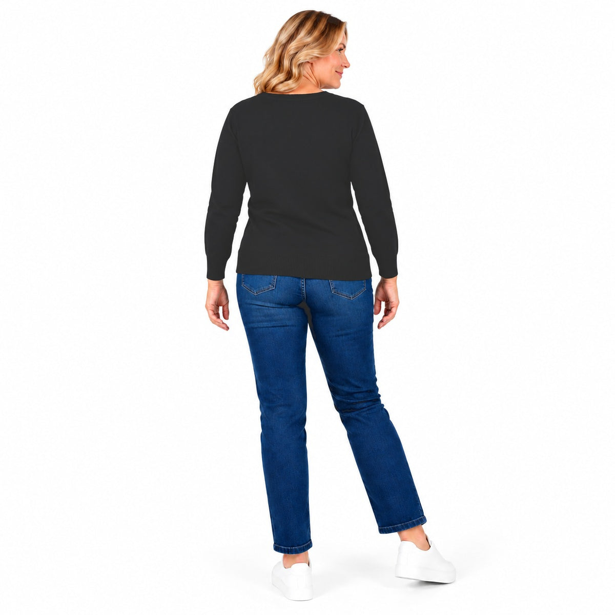 Pure And Natural Rhinestone Star Brushed Jumper (Size 10) - Black 8832232 1