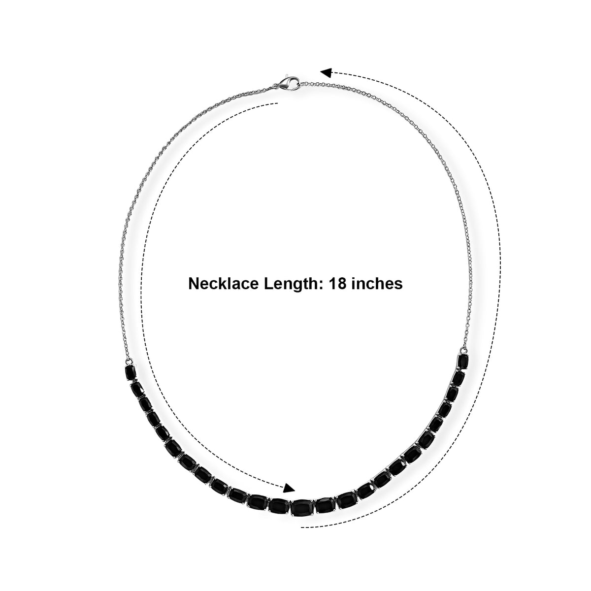 EverTrue Black Spinel Cluster Necklace (Size - 20) in Platinum Overlay Pure - Natural - Bronze - Standard  31.861  Ct. 8833263 3