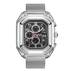 Gamages Of London Status Automatic Movement Black Dial Water Resistant Watch with Silver Mesh Bracelet_8846448