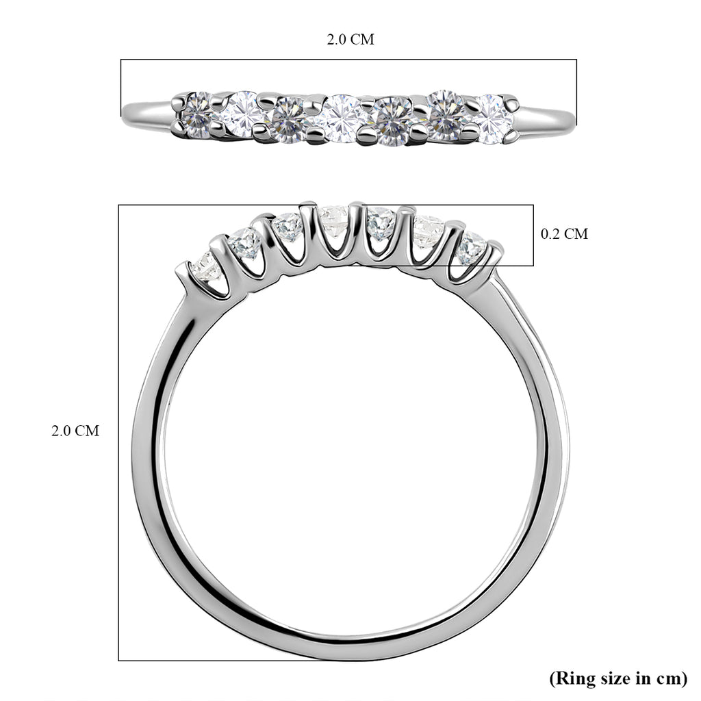 9K White Gold Moissanite 7 Stone Ring_8846858_5
