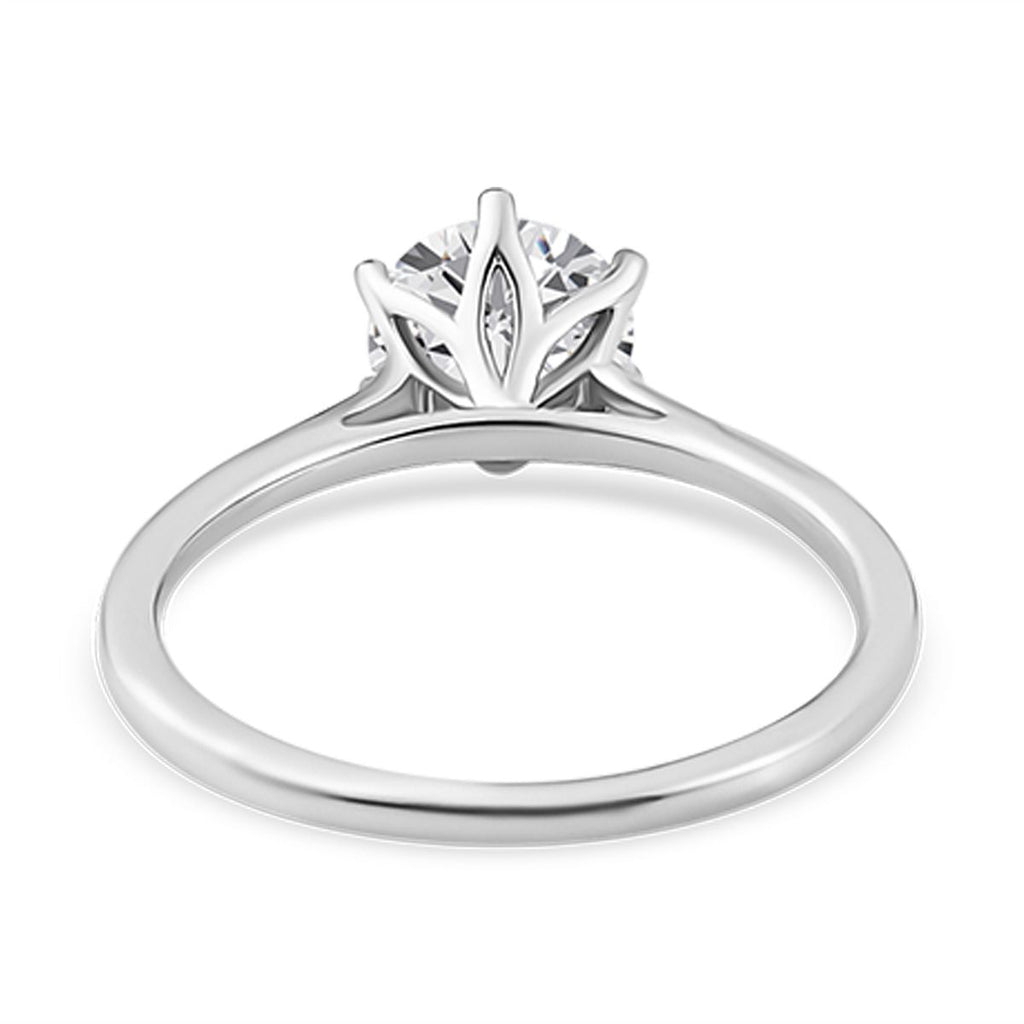 Royal Bali Collection - D'Joy Moissanite Solitaire Ring in Platinum Overlay Sterling Silver 1.00 Ct._8846923_4