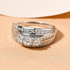Royal Bali Collection - D'Joy Moissanite Multi-Row Band Ring in Platinum Overlay Sterling Silver 1.50 Ct._8853370_1