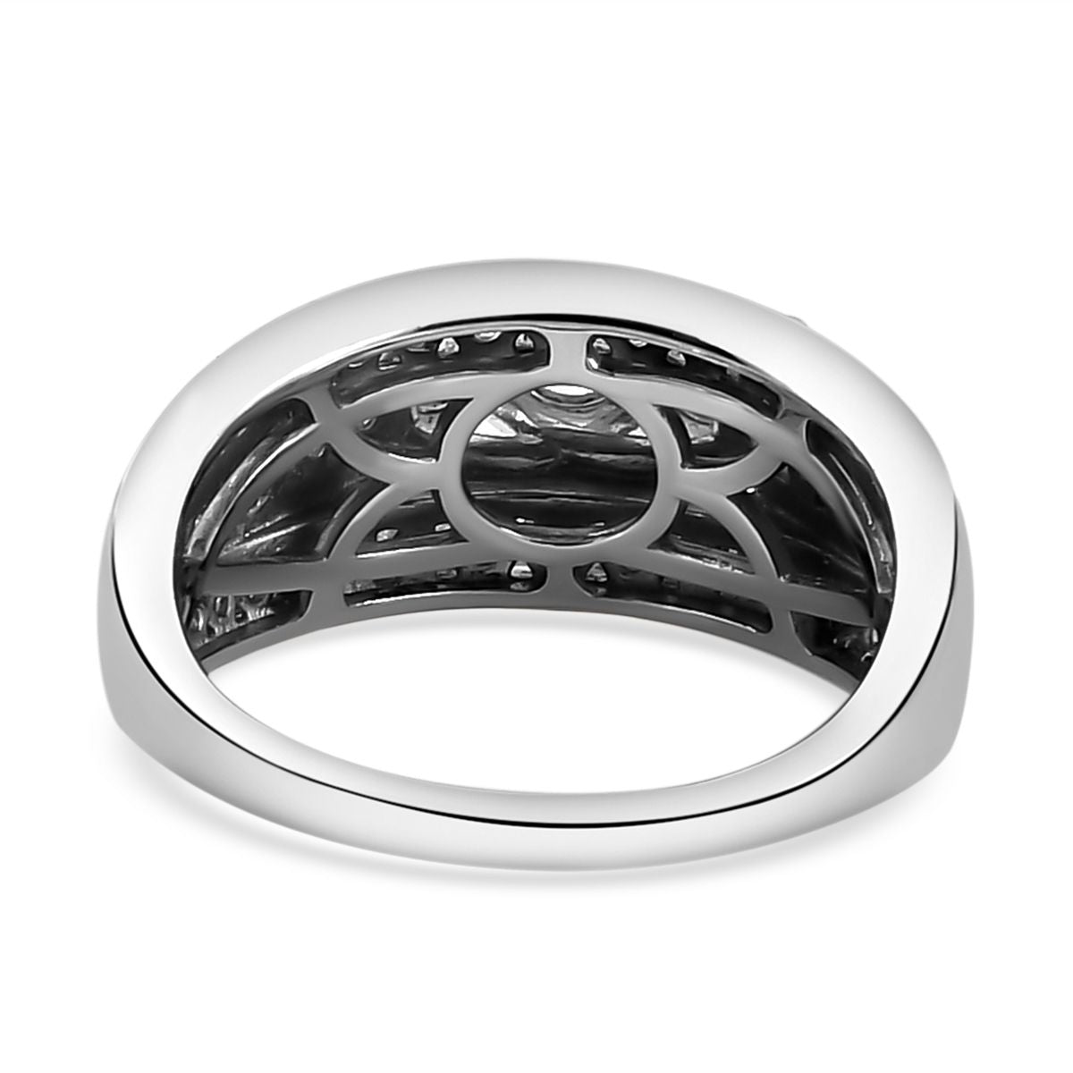 Moissanite Ring in Sterling Silver with Platinum Plating 8853370 5