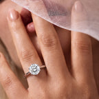 Moissanite Solitaire Ring in Platinum Overlay Sterling Silver 3.37 Ct._8853479_1
