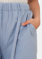 TAMSY 100% Cotton Wide Leg Pant (Size L) - Light Blue_8861178_3