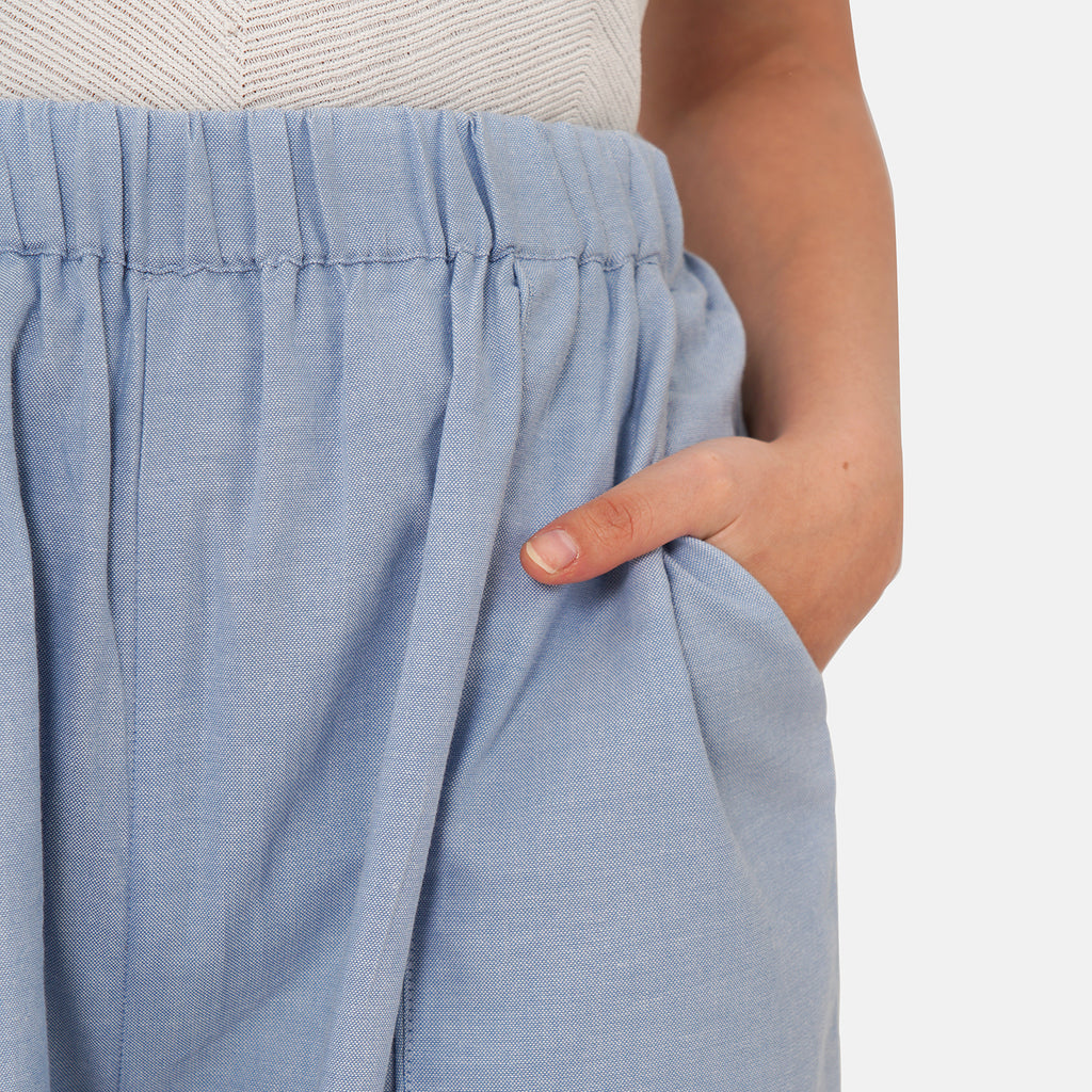 TAMSY 100% Cotton Wide Leg Pant (Size L) - Light Blue_8861178_4