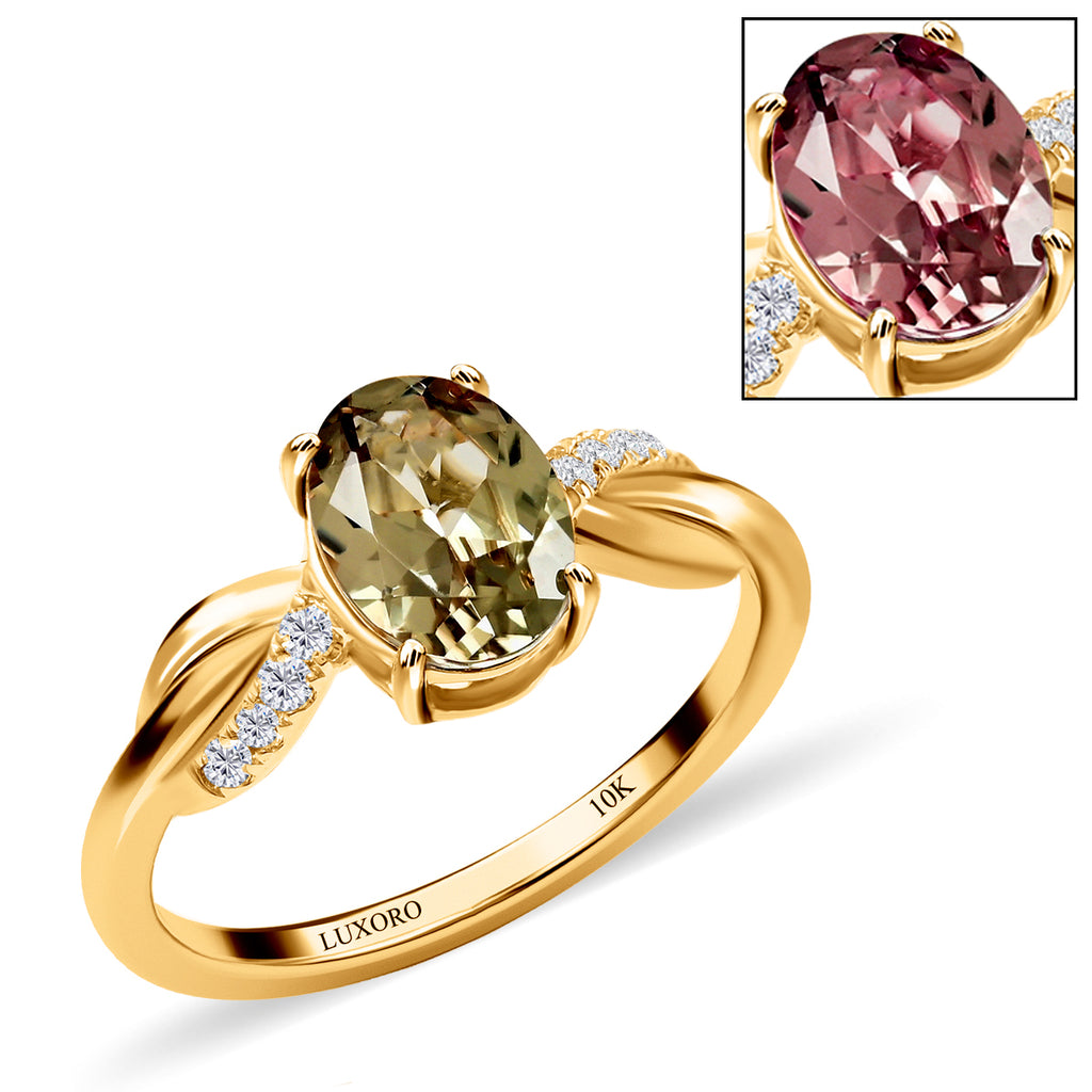 9K Yellow Gold Turkizite & Diamond Ring 1.40 Ct_8862433