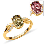 9K Yellow Gold Turkizite & Diamond Ring 1.40 Ct_8862433