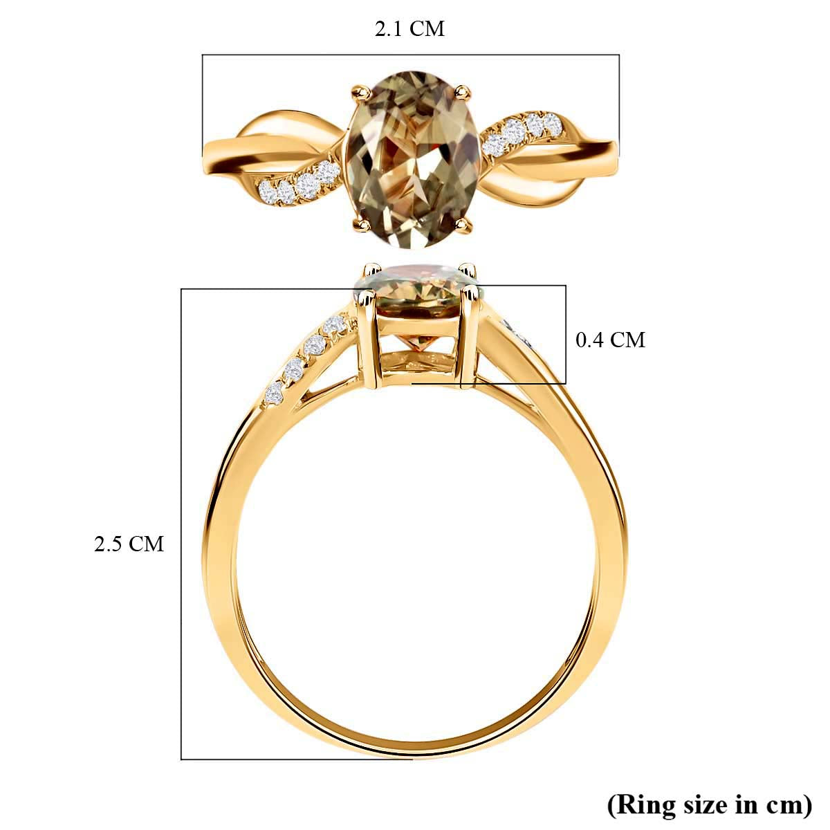 10K Yellow Gold Turkizite, White Diamond Solitaire Ring 8862433 5