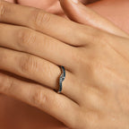 Blue Diamond Ring in Platinum Overlay Sterling Silver 0.12 Ct.