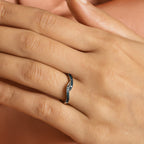 Royal Bali Collection - D'Joy Natural Blue Diamond Criss-Cross Ring in Platinum Overlay Sterling Silver_8892746_2