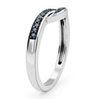 Royal Bali Collection - D'Joy Natural Blue Diamond Criss-Cross Ring in Platinum Overlay Sterling Silver_8892746_3