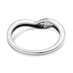 Royal Bali Collection - D'Joy Natural Blue Diamond Criss-Cross Ring in Platinum Overlay Sterling Silver_8892746_4