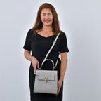 Queens Platinum Jubilee Edition Top Handle Bag (Size 26x24x10 Cm) - Light Grey_8892798_1