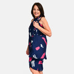 Tamsy Abstract Print Sarong with Matching Carry Bag (Size L) - Dark Blue_8893092_4
