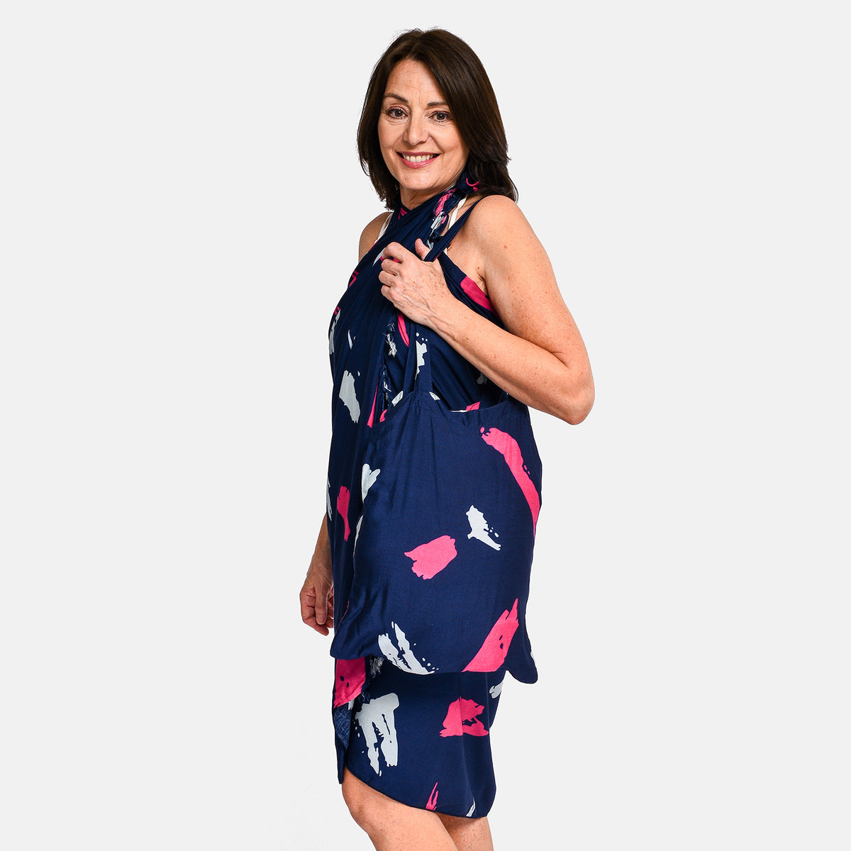 TAMSY 2-Piece Set of Abstract Pattern Sarong and Bag 8893092 4