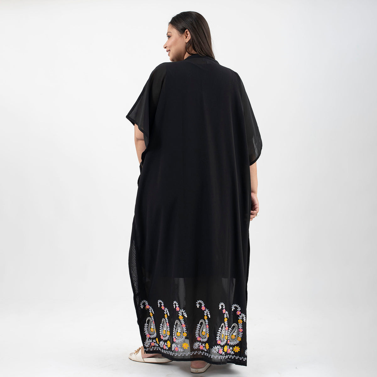 TAMSY Floral Embroidery Kaftan  - Black V32610303 2