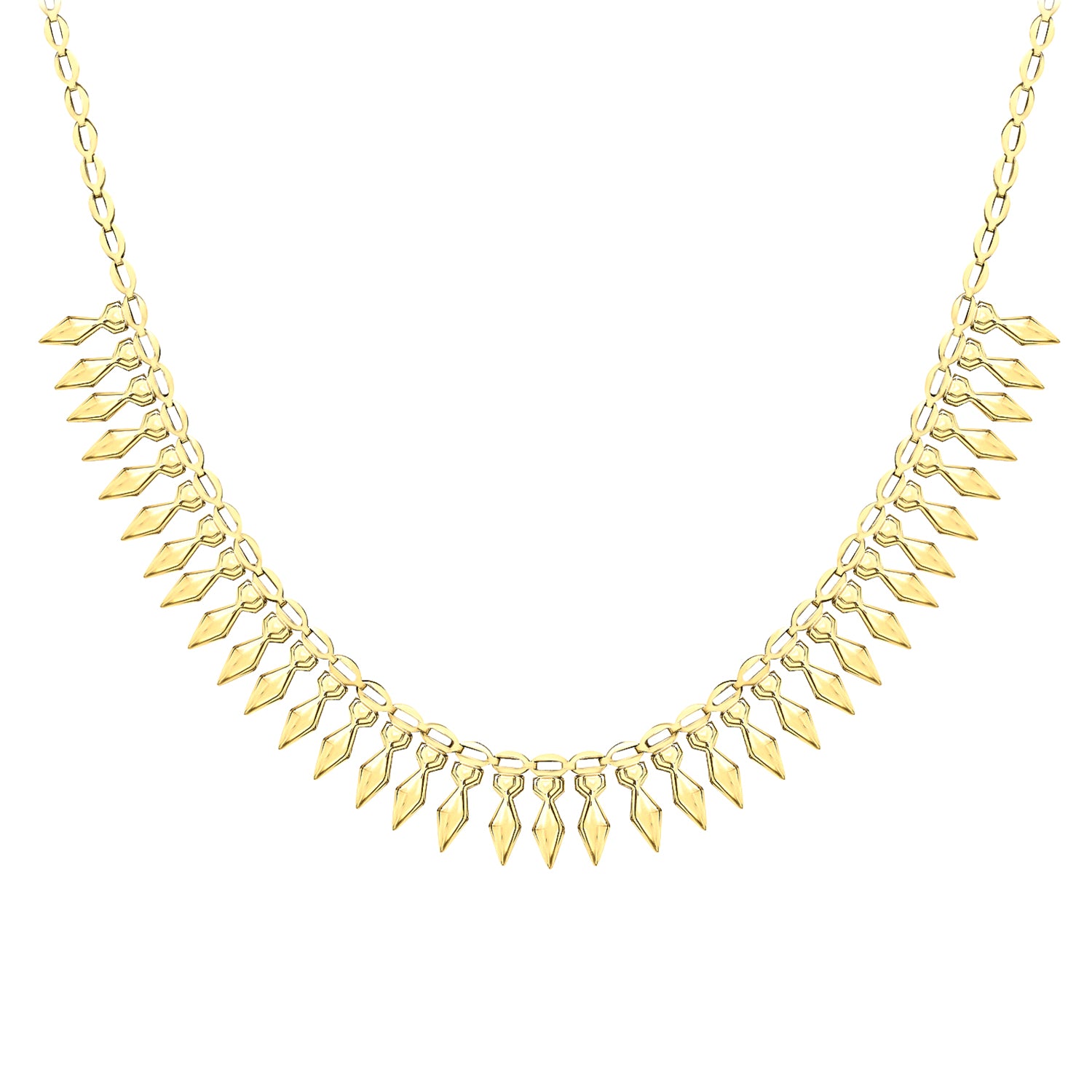 9K Yellow Gold Cleopatra Style Necklace 17 Inch 8894642 0