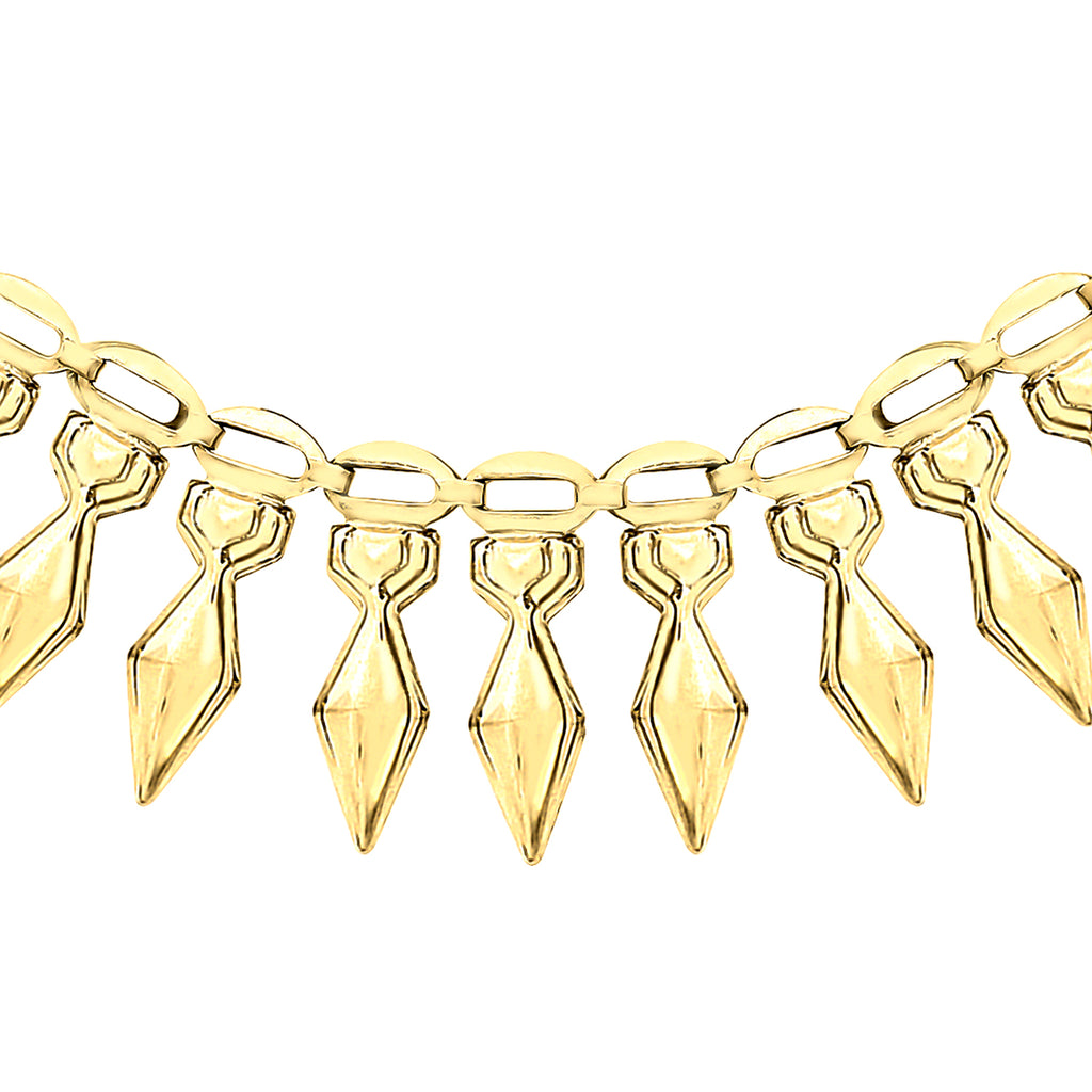 9K Yellow Gold Cleopatra Style Necklace 17 Inch_8894642_1