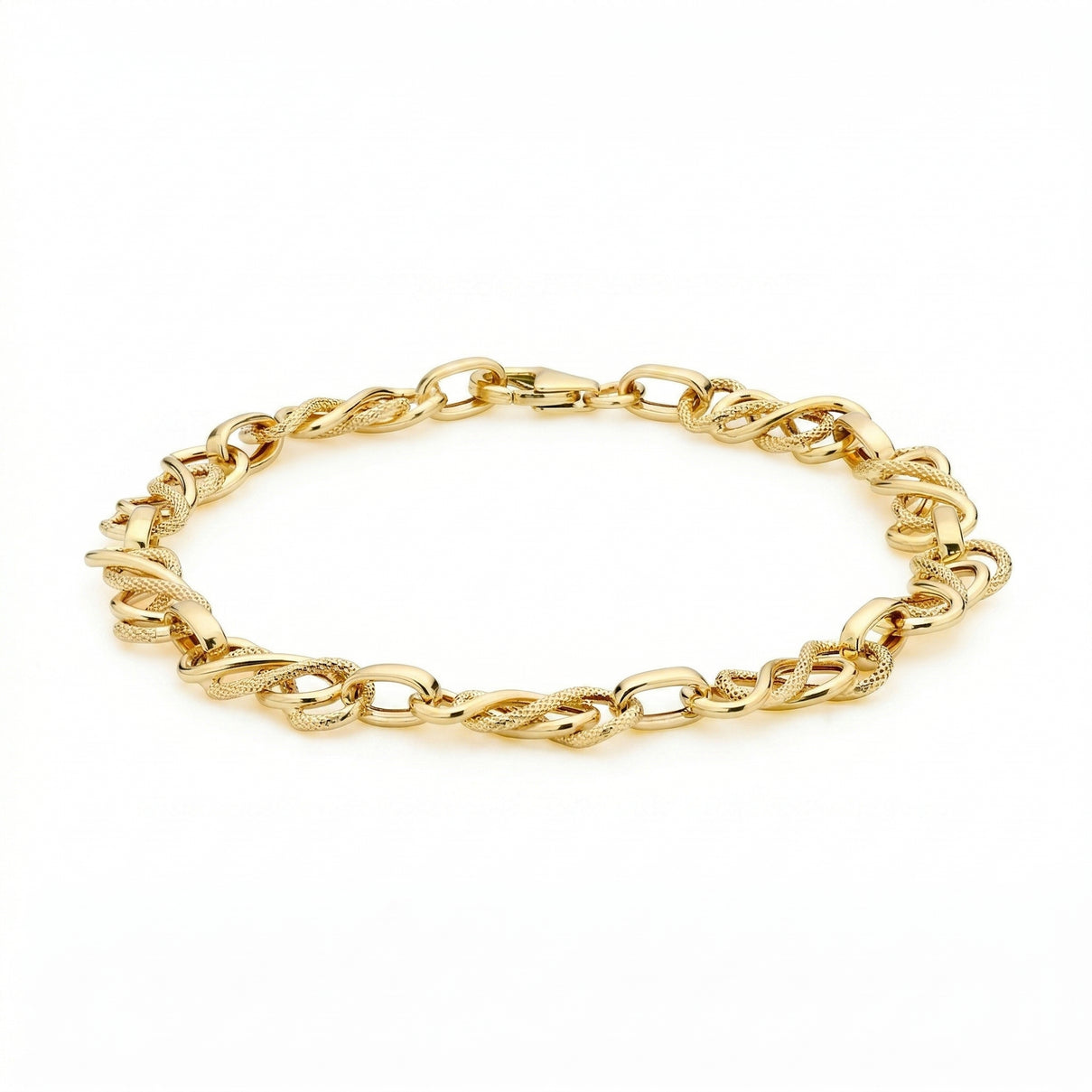 9K Yellow Gold 7mm Textured Celtic Bracelet 7.5 Inch 8894658 4