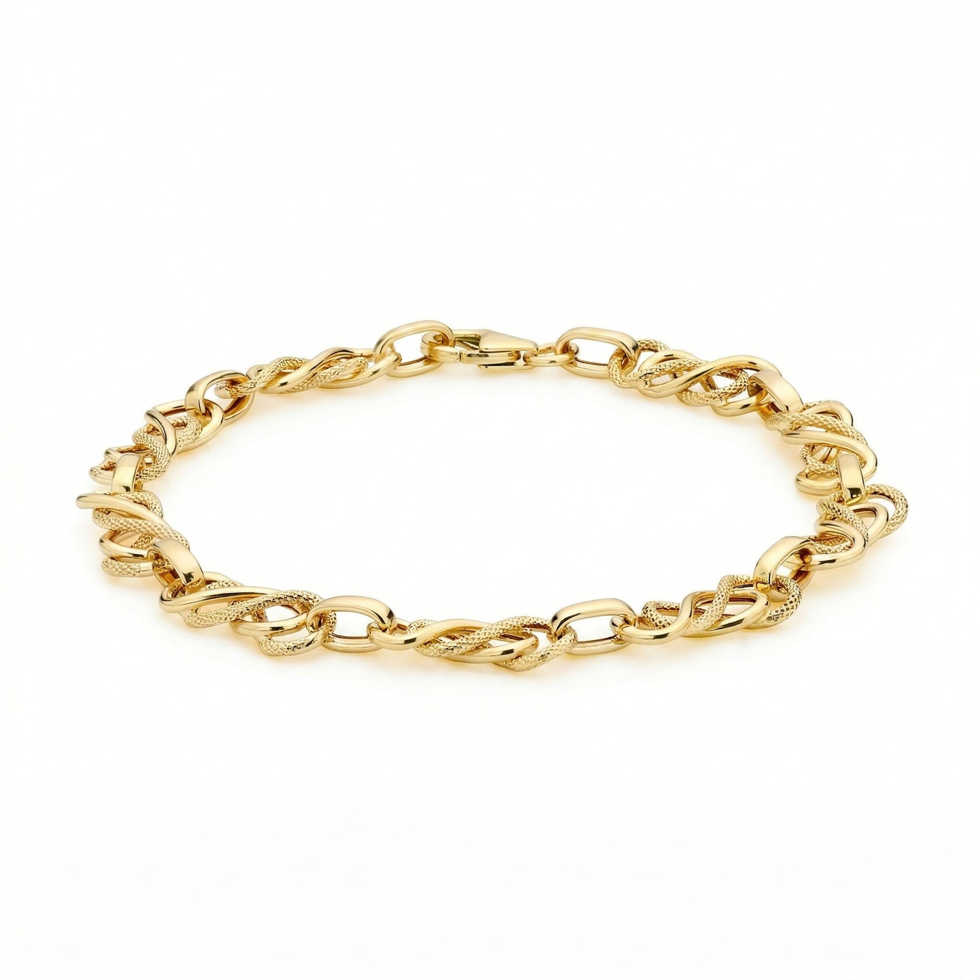 9K Yellow Gold 7mm Textured Celtic Bracelet 7.5 Inch 8894658 4