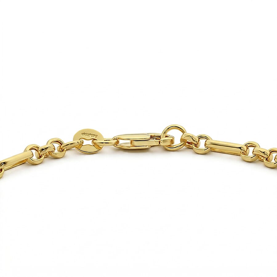 9K Yellow Gold 3.4mm Diamond Cut Figaro Belcher Chain Bracelet 7.5 Inch 8894669 4