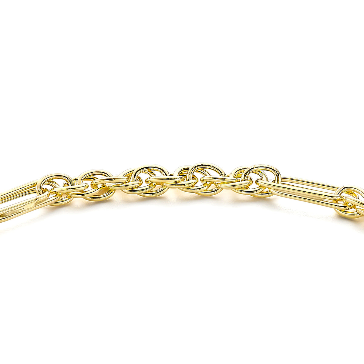 9K Yellow Gold 25mm x 1.5mm T Bar Figaro Rope Chain Albert Clasp Bracelet 7.5 Inch 8894672 1