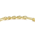 9K Yellow Gold 25mm x 1.5mm T Bar Figaro Rope Chain Albert Clasp Bracelet 7.5 Inch_8894672_1