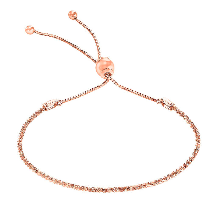 9K Rose Gold Tocalle Chain Adjustable Bracelet Maximum 9 Inch 8894693 1