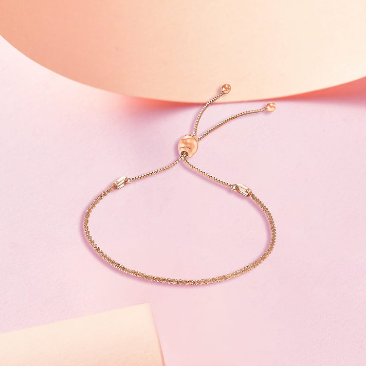 9K Rose Gold Tocalle Chain Adjustable Bracelet Maximum 9 Inch 8894693 2
