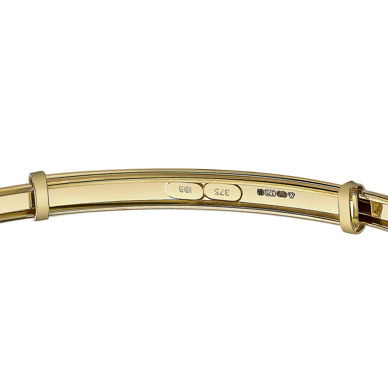 9K Yellow Gold Diamond Cut Star Pattern Expandable Bangle 8894697 7