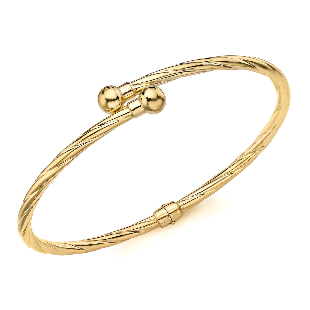 9K Yellow Gold 3mm Twist Crossover Bangle 8894703 0
