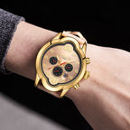 Gamages Of London Oval Exhibition Automatic Movement Rose Dial Water Resistant Watch with Beige Leather Strap_8898716_1